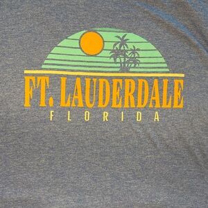Vintage Ft. Lauderdale Tourist Shirt Blue Graphic T-Shirt Size Medium
